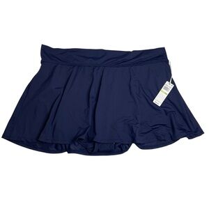 Anne Cole Plus Size Banded Swim Skirt Navy Blue Size 18 W New with Tags